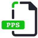 extension, file, pps, presentation svg vector icon