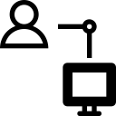 computer, connection, electronics, linked, technology, user svg vector icon