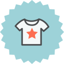 cloth, clothes, clothing, shirt, star, t-shirt, tshirt svg vector icon