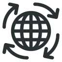 arrow around world, arrow on globe, globe, globe arrow, globe with arrow svg vector icon