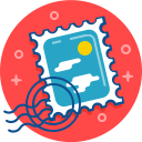 letter, mail, post, postcard, send, stamp svg vector icon