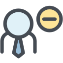 employee, human, member, office, remove, remove user, user svg vector icon