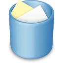 trash,blue,full,recycle bin icon