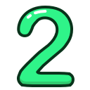 green, number, numbers, study, two svg vector icon