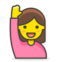 1, hand, raising, woman svg vector icon