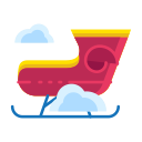 christmas, fly, santa, sleigh, transportation svg vector icon