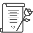love, poem, romantic, rose, valent, valentine svg vector icon