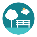 bench, citycons, park, relax, tree svg vector icon