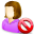 delete, female, user icon