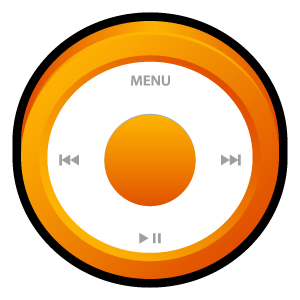 ipod,orange,badge icon