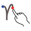 gestureworks, greek, stroke, upsilon icon