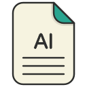 document, file, file ai, generic file, illustrator, vector format svg vector icon