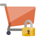 shopping,cart,lock icon