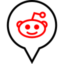 pin, reddit, social svg vector icon