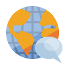 world,speech,bubble icon
