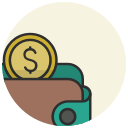 cash, coins, dollar, euro, money, money wallet, wallet svg vector icon