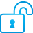 basic, blue, unlock icon