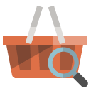 shopping,basket,zoom icon