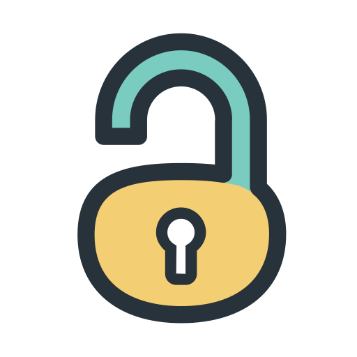 Block Unlock svg vector icon
