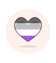 asexual, flag, heart svg vector icon