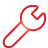 basic, red, wrench icon