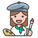 2, artist, woman svg vector icon