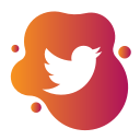 aquarelle, bubble, gradient, liquid, pink, twitter, watercolour, yellow svg vector icon