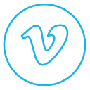 circles, line, movie, neon, social, video, vimeo svg vector icon