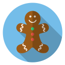 christmas, cute, gingerbread, holiday, smile, winter, xmas svg vector icon