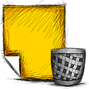 note, trash icon