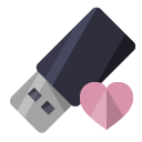 pen,drive,heart icon