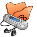 folder, mymusic, orange icon