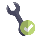 technical,wrench,checkmark icon