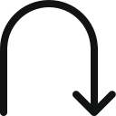 arrow, arrow down, arrow turn, back, direction, down, turn svg vector icon