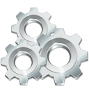 execute, ware, gears, settings, silver, utilities icon