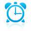 alarm, blue, clock icon