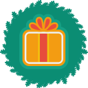 christmas, gift, wreath, xmas svg vector icon