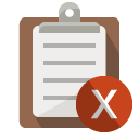 clipboard,cross icon