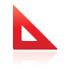 red, ruler, triangle icon
