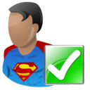 superman,ok,hero,cartoon,right,yes,correct,next,forward,arrow icon
