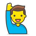 1, hand, man, raising svg vector icon