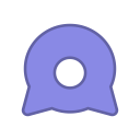 android, bot, eye, points, purple, round, virus svg vector icon