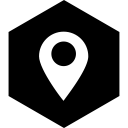 hexagon, location, media, social svg vector icon