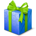 blue, gift, present, welcome icon