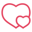 heart, hearts, love, pink, valentine, valentine's day svg vector icon