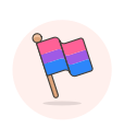 bisexual, flag, stick svg vector icon