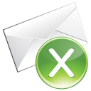 email, green, remove icon
