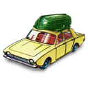 boat, car, corsair, ford, with icon