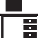 computer, desk, office, work, workplace svg vector icon