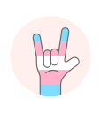 flag, hand, rock, transgender svg vector icon